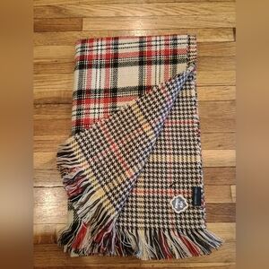 Coco & Carmen Plaid Blanket Scarf Tan Black Red NWT